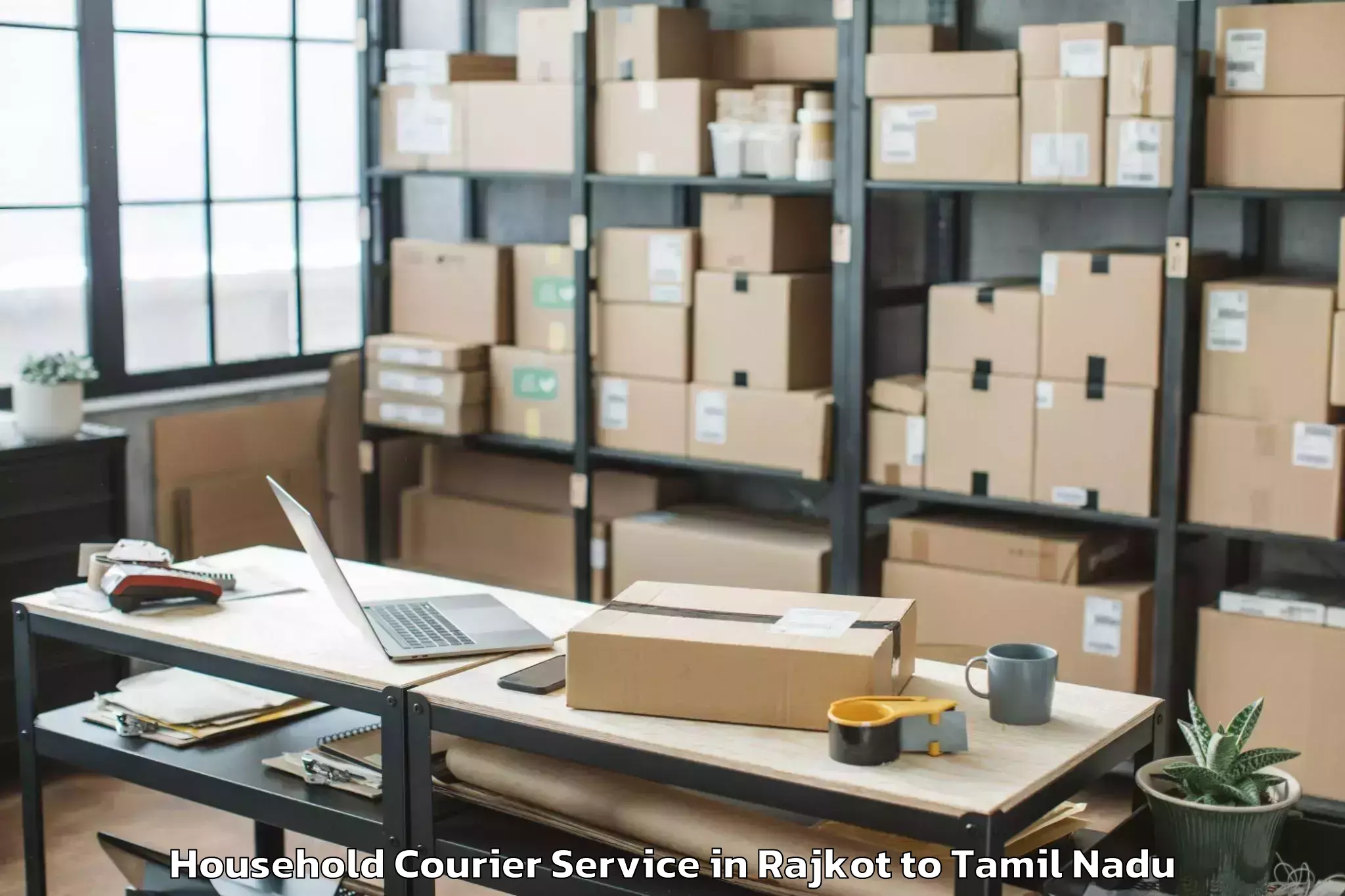 Book Rajkot to Alanganallur Household Courier